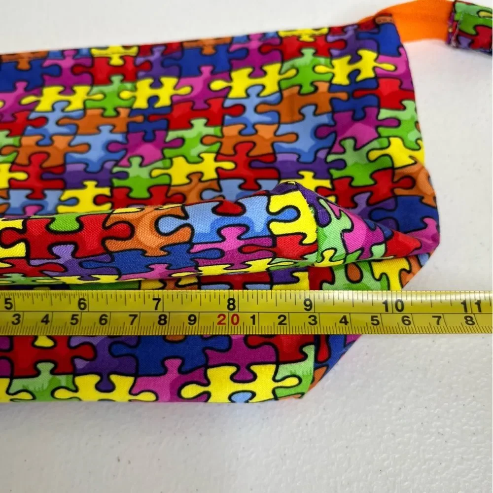 Handmade Retreat Cosmetic Bag Keychain Autism Puzzle Piece Set New Zipper Pouch